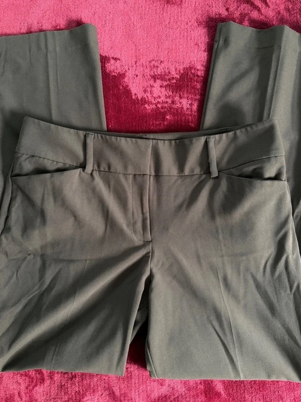 New York & Company Olive Green Straight-Leg Trousers